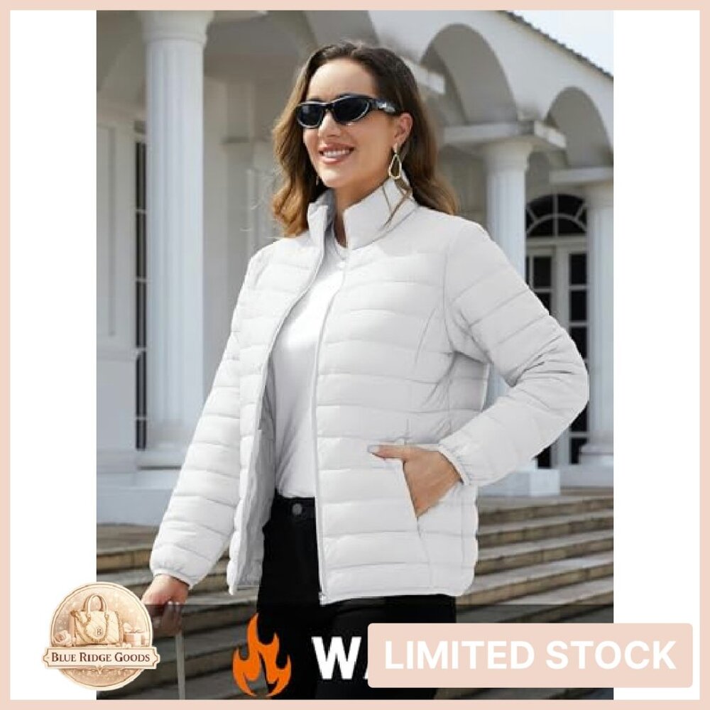 Quilted Puffer Jacket Packable Lightweight Winter… - image 4